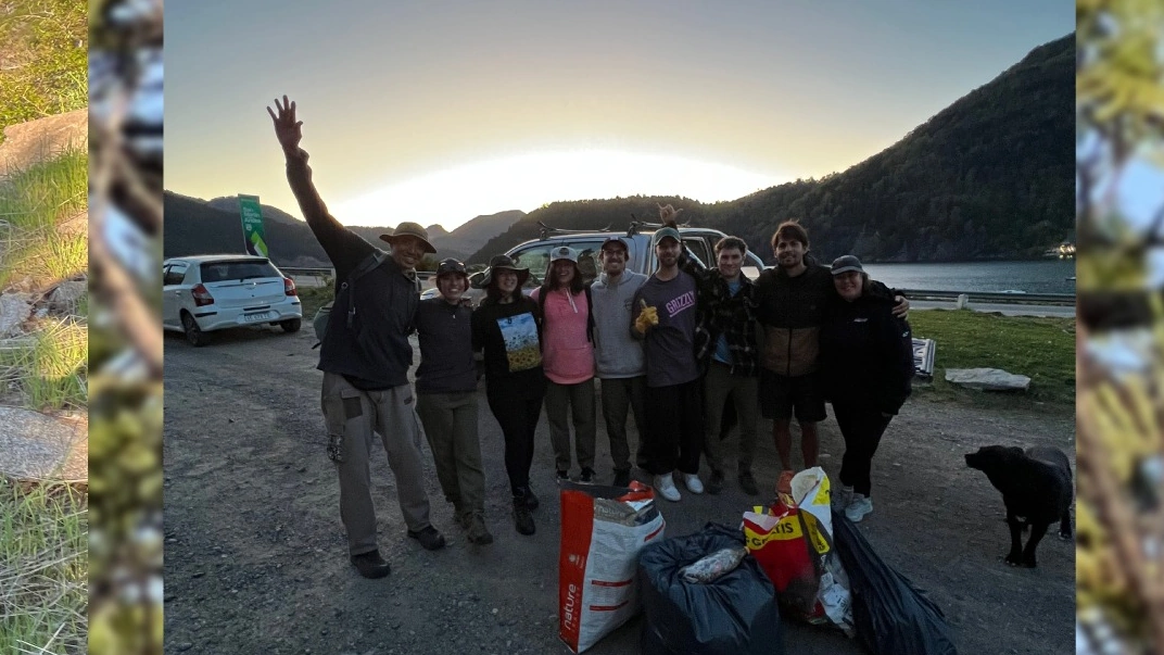 Encuentro junto al lago en la Patagonia